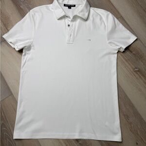 Michael Kors White Polo Shirt Men’s Size -M | Classic MK Logo Minimalist